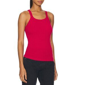 NWT Re/Done Hanes Ribbed Tank Top in Dragonfruit Size XS